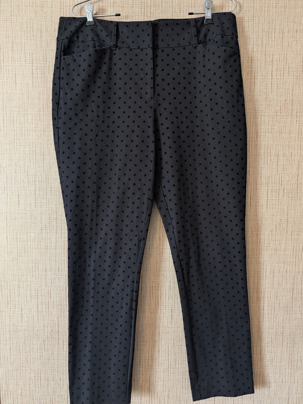 LOFT Black Polka Dot Slim Skinny Pants